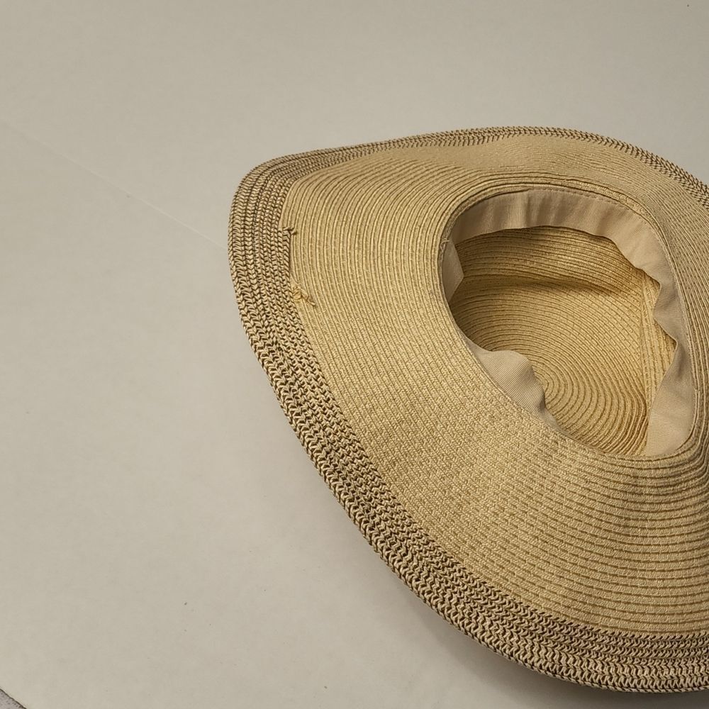 Wide Bill Paper/Polyester Blend Hat with Belt Accent,  1" Contrasting Color Brim - Picture 9 of 9